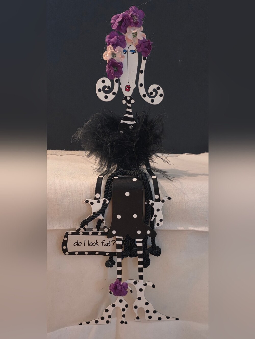 Do I Look Fat Fancy Whimsical Metal Lady Shelf Sitter by Joey for Silvestri